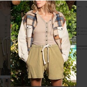 POL Waffle Knit Shorts with Drawstring